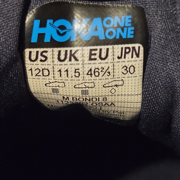 Hoka One Bondi 8 Running Shoes Outer Space / All Aboard Men's ● 12 D - Picture 7 of 7